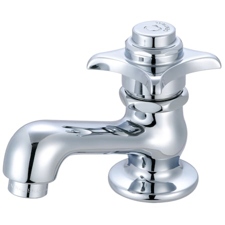 Central Brass Self-Close Single Handle Basin Faucet in Chrome 0255-AC